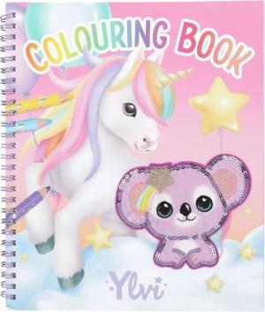 Depesche Malvorlage Ylvis Einhorn Malbuch Ausmalbuch mit Pailletten inkl. Sticker