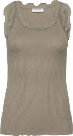 rosemunde Tanktop "Babette Silk Top", wunderschöner Vintage-Spitzenbesatz an Ausschnitt und Trägern