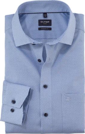OLYMP Luxor, bügelfreies Business Hemd, modern fit, Blau, Extra langer Arm, Kent, 38
