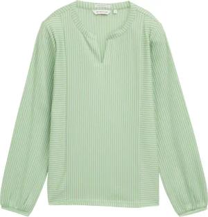 TOM TAILOR Damen Bluse mit Streifenmuster, grün, Gestreift, Gr. XS