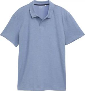 TOM TAILOR Herren Ripp Poloshirt mit Stretch-Anteil, blau, Uni, Gr. L