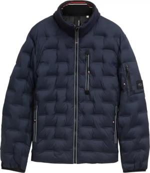 TOM TAILOR Herren Hybrid Lightweight Steppjacke mit Kapuze im Stehkragen, blau, Uni, Gr. S