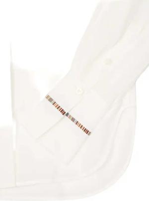 Paul Smith - Chemisier blanc soie poignet ganse bayadere W1R 35 - Größe IT 38 - weiß