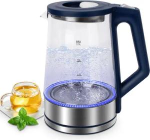 BRAIDOL Wasserkocher Wasserkocher Glas mit LED Innenbeleuchtung,2,0 l, 1800,00 W, Elektrischer Wasserkocher,Trockenkochschutz,mit 360° Basis