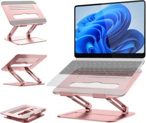 BRAIDOL Laptoptisch Laptoptisch, Laptop Ständer,Höhenverstellba Belüfteter Laptophalter (Notebook Stand Kompatibel für Laptop (11-17.3 Zoll), 1er Set, aus Aluminiumlegierungsmaterial), robust und langlebig,Verstellbare Höhe, faltbarer, leicht zu tragen