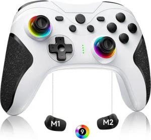 BRAIDOL Gaming Controller,Switch Controller,9 Colors LED Light Controller (1 Set, für Nintendo Switch/Switch Lite/Switch OLED Gamepad, 1000mAh RGB Controller, mit Programmierbare,Turbo,Vibration,6-Achse,Aufwachen)