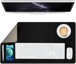 BRAIDOL Mauspad Gaming Mauspad,Wasserdichte Schreibtischunterlage aus Leder 900x400mm (doppelseitige Schreibtischunterlage aus Leder,Rutschfeste Schreibtischauflage, Wasserdichte Schreibtischmatte leicht zu reinigen), Als große Mausunterlage und Tischunte