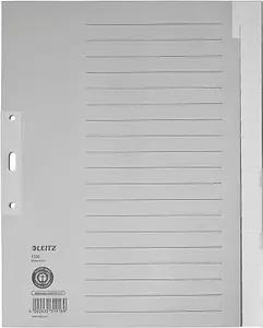 LEITZ Ordnerregister 1220 Vollformat, Überbreite blanko grau 20-teilig, 5 Satz
