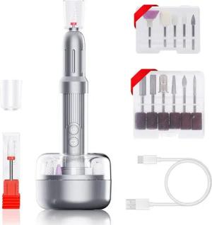BRAIDOL Maniküre-Pediküre-Set Professionell Elektrische Maniküre & Pediküre-Set, Nagelfräser, 12 In 1 Professionell Elektrische Nagelfräser mit 1 Staubschutzhülle, 6 Geschwindigkeiten einstellbar,mit LED-Anzeige, 2 Lademodi