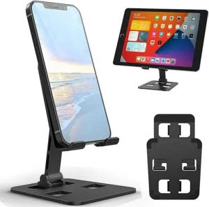 BRAIDOL Handyständer,Smartphone-Halterung,Handystand Tablet Halter Handy-Halterung, (bis 14,70 Zoll, Klappbarer Handyständer-Schreibtisch,Zusammenklappbar und Tragbar, 1-tlg, Winkel und Höhe verstellbar Aluminium Smartphone-Halterung)