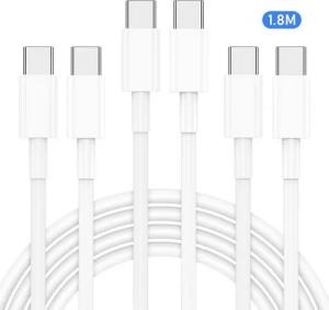 BRAIDOL USB-Kabel, USB-C auf USB-C (180 cm 3Pack), Schnellladekabel, USB-Kabel, USB- C, USB-C, Ladekabel, Datenkabel, Adapterkabel für Smartphone & Tablet - 1.8m