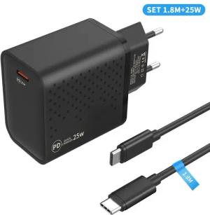 BRAIDOL Ladeset USB-C Kabel 1.8m 25W mit Power Adapter Schnellladegerät USB-Ladegerät (2,22 mA, 25W USB C Ladestecker Super Fast Charger, 1-tlg., Schnellladekabel Ladeset, passt für iPhone 15 Pro Max,iPad Air Pro,Samsung Galaxy Ultra)