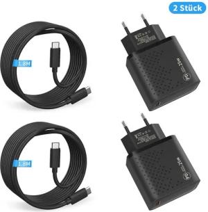 BRAIDOL Ladeset USB-C Kabel 1.8m 25W mit Power Adapter Schnellladegerät USB-Ladegerät (2,22 mA, 2 Stück 25W USB C Ladestecker Super Fast Charger, 2-tlg., Schnellladekabel Ladeset, passt für iPhone 15 Pro Max,iPad Air Pro,Samsung Galaxy S21/S22 Ultra)