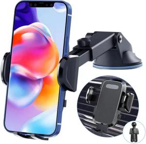 BRAIDOL KFZ Handyhalterung iPhone 15, 14, 13, Smartphone-Halterung, Handy-Halterung, (1er Set, Hals von 8-16 cm ausziehbar + Saugnapf Adapter für Armaturenbrett, 360° drehbar, Teleskoparm von ca. 8 auf 16 cm erweiterbar, Universal, Kompatibel mit allen iP