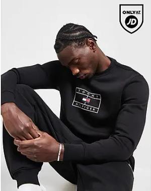 Tommy Hilfiger Flag Crew Sweatshirt - Herren, Black