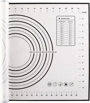 BRAIDOL Backmatte Backunterlage 80 x 60 cm Silikon Backunterlage,Teigmatte, (Backen Rutschfest Backmatte groß, Arbeitsmatte mit Maßen, Hitzebeständig, Rutschfest Antihaft Backunterlage Silikon), für Plätzchen, Pizza Teig, Brot, Fondant