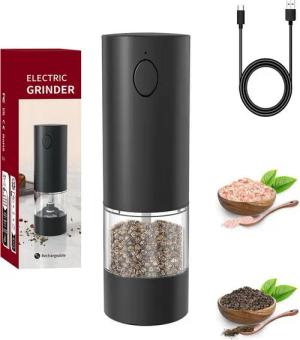 BRAIDOL Salz-/Pfeffermühle Gewürzmühlen,Salz-/Pfeffermühle,USB Wiederaufladbare Gewürzmühle elektrisch,mit Keramikmahlwerk,Mahlgrad einstellbar fein bis grob, Adjustable Gewürzmühle,mit Wiederaufladbare Batterie und LED Indikator