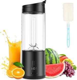 BRAIDOL Entsafter Entsafter, tragbarer Elektrische Saftpresse,Tragbarer Mixer,4000mAh, 150,00 W, 530ml,USB Smoothie Blender,mit 6 Klingen,Inklusive Reinigungsbürste