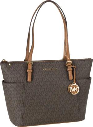 Michael Kors Jet Set Item EW TZ Tote MK Signature  in Braun (9.7 Liter), Handtasche