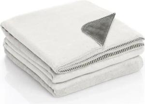 Wohndecke Moon Kuscheldecke Doubleface Baumwollmix ca 220x240cm gekettelter Rand, MOON Heimtextilien, Kuscheldecke