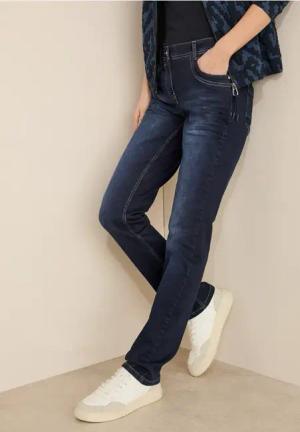 Cecil Damen Straight Leg Jeans in Blau, Gr: 34