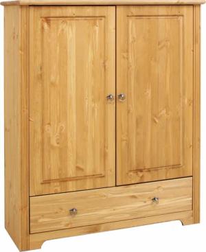 Home affaire Wäscheschrank "Hugo, Mehrzweckschrank, FSC zertifiziert, Made in EU", (B/T/H) 106/38/126 cm), aus massiver Kiefer, klassischer Landhausstil mit Kassettenoptik