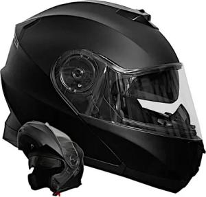 RALLOX Helmets Motorradhelm Klapphelm 160 matt schwarz Helm Rollerhelm XL