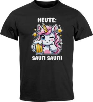 MoonWorks Print-Shirt Herren T-Shirt Alkohol Bier EinhornPartyshirt Feiern Fun-Shirt Spruch mit Print
