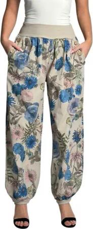 Mississhop Haremshose Baumwollhose Damenhose Aladinhose Blumenprint Sommerhose M. 277 (1-tlg)