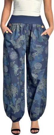 Mississhop Haremshose Baumwollhose Damenhose Aladinhose Blumenprint Sommerhose M. 277 (1-tlg)