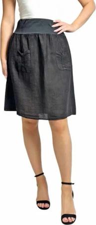 Mississhop A-Linien-Rock Leinen Rock Sommerrock locker Freizeit 100% Leinen M.358