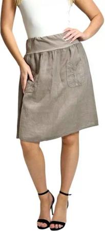 Mississhop A-Linien-Rock Leinen Rock Sommerrock locker Freizeit 100% Leinen M.358