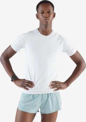 T-SHIRT DE RUNNING 500 CONFORT SLIM SANS COUTURES BLANC