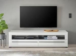 INOSIGN Lowboard "modernes TV-Unterteil, Kommode in Eiche Evoke oder weiß", schwarze Stangengriffe, ausreichend Stauraum, vielseitig einsetzbar