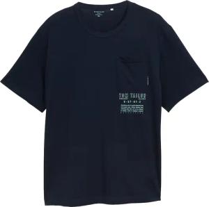 TOM TAILOR Herren Plus Size - T-Shirt mit Brusttasche, blau, Uni, Gr. 2XL
