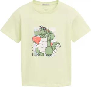 TOM TAILOR Jungen Oversize T-Shirt mit Print, grün, Uni, Gr. 104/110