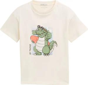 TOM TAILOR Jungen Oversize T-Shirt mit Print, weiß, Uni, Gr. 128/134