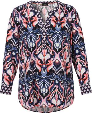 Viskose Bluse mit Print Marine Multicolor