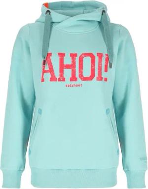 salzhaut Kapuzenpullover Damen Hoodie Sünn mit Ahoi-Print - Unifarbener Pulli mit Kapuze
