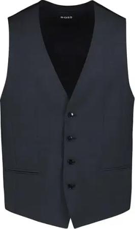 BOSS Black Herren Weste grau meliert Slim Fit