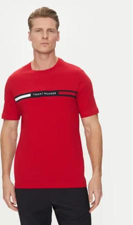 Tommy Hilfiger T-Shirt Chest Insert MW0MW36498 Rot Regular Fit