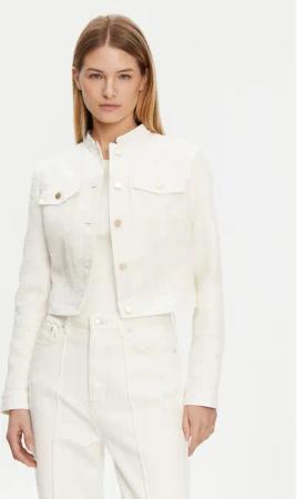 Guess Jeansjacke W5GL23 WH610 Écru Regular Fit
