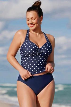 DD+ Tankini Set mit überkreuzten Trägern