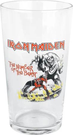 Iron Maiden Bierglas - Number Of The Beast - klar - Lizenziertes Merchandise!