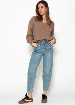 SASSYCLASSY 5-Pocket-Jeans High Waist Jeans Damen in Karottenschnitt Casual