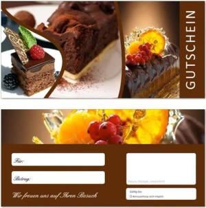 LYSCO Geschenkkarte Geschenkgutscheine Konditorei Kuchen Gutscheinkarten, Postkartenkarton zweiseitig bedruckt