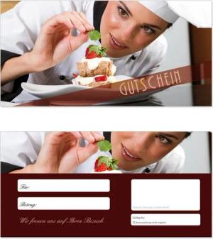 LYSCO Geschenkkarte Geschenkgutscheine Konditorei Kuchen Gutscheinkarten, Postkartenkarton zweiseitig bedruckt