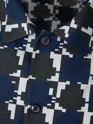 Moncler - Geometric Motif Shirt - Größe M - blue