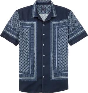 OLYMP Casual, Freizeithemd, regular fit, Blau, Kurzarm, Reverskragen, XL