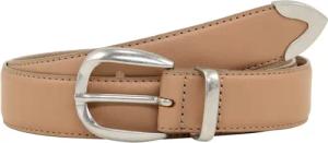 TOM TAILOR Damen TTPIPER Ledergürtel mit abgerundeter Dornschließe, beige, Uni, Gr. 75